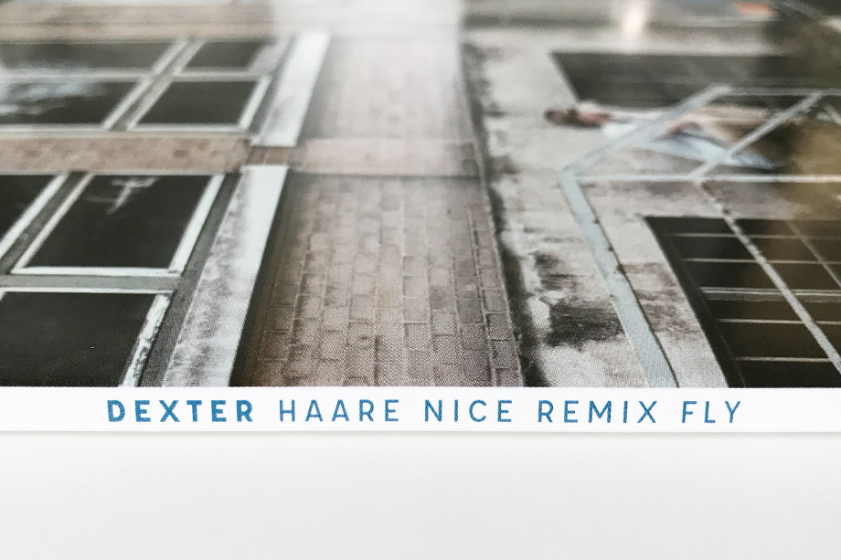 Dexter 'Haare Nice Remix Fly' cover artwork spine by studio volito