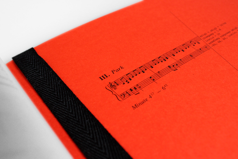 — Chapter markers on thick orange cardboard designate time — Chapter markers on thick orange cardboard designate time